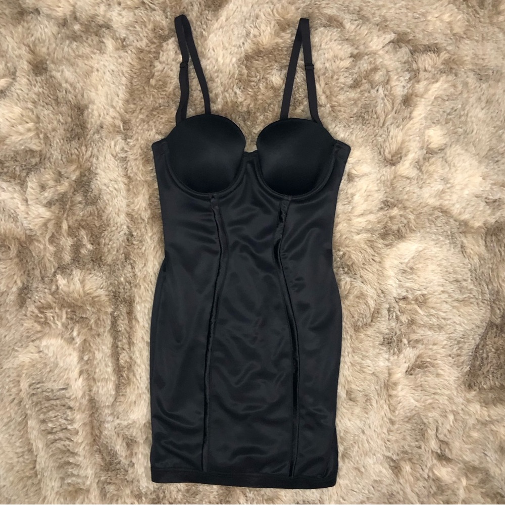 Maidenform Black Shape Wear Convertible Slip Built-In Bra Mini Dress NWOT